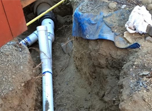 work in progress: a sewer repair in Shoreline, Washington